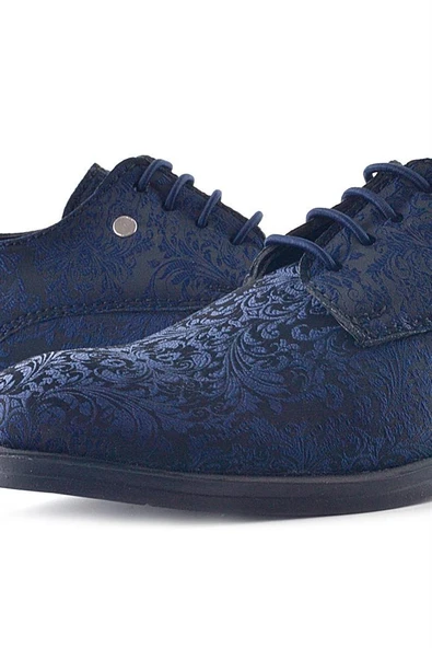 Rakerplus Lacivert Metal Detaylı Takım Elbise Çocuk Klasik Ayakkabı - 9