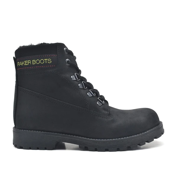 Rakerplus Neson Hakiki Deri Siyah Fermuarlı Kışlık Bot - Resim 2