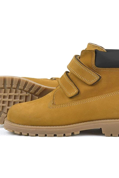 Rakerplus Neson Hakiki Deri Hardal Sarı Cırtlı Çocuk Bot - Resim 8