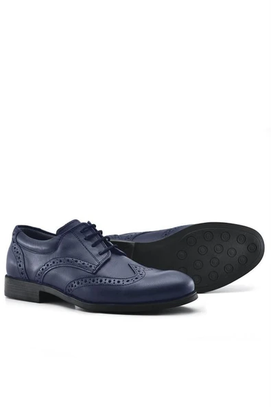 Rakerplus Titan Lacivert Mat Bağcıklı Erkek Genç Okul Ayakkabı - 5