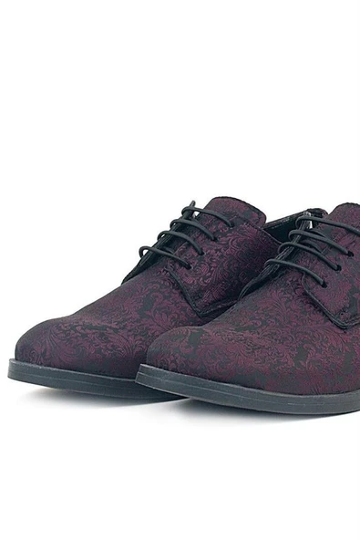 Rakerplus Bordo Bağcıklı Takım Elbise Klasik Çocuk Ayakkabı - 8