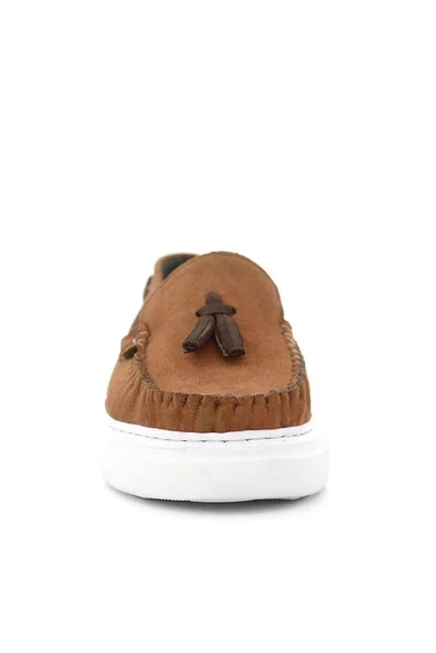 Rakerplus Taba Süet Erkek Çocuk Klasik Makosen Ayakkabı - Resim 5