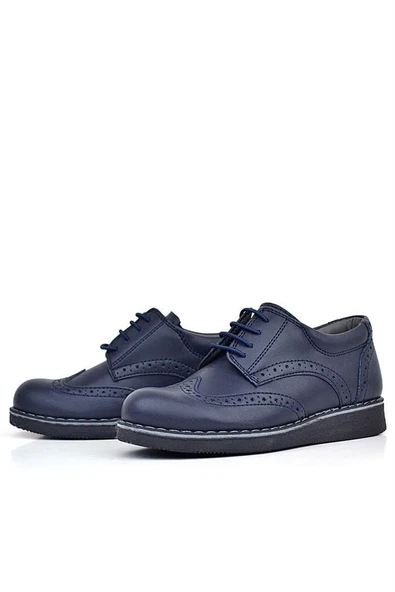 Rakerplus Lacivert Mat Bağcıklı Erkek Çocuk Klasik Ayakkabı - Resim 5