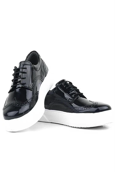 Rakerplus Siyah Rugan Beyaz Taban Oxford Çocuk Klasik Ayakkabı - Resim 8