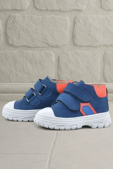 Rakerplus Tails Hakiki Deri Lacivert Cırtlı Çocuk Spor Bot - Resim 9