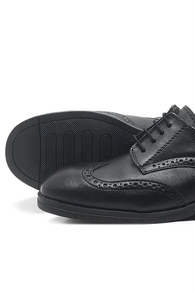 Rakerplus Siyah Bağcıklı Erkek Çocuk Klasik Okul Ayakkabısı - 7