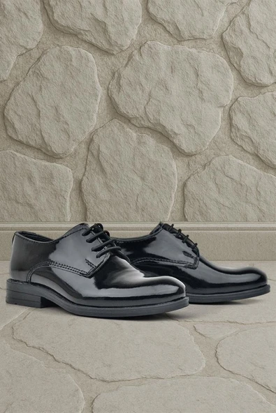 Rakerplus Siyah Rugan Bağcıklı Oxford Çocuk Ayakkabı - Resim 8