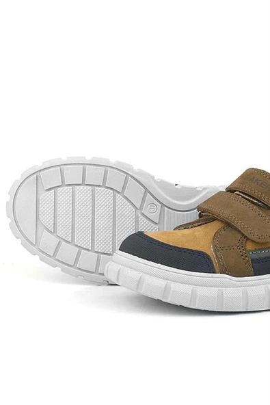 Rakerplus Hakiki Deri Kahverengi Cırtlı Çocuk Günlük Spor Okul Ayakkabı - Resim 8