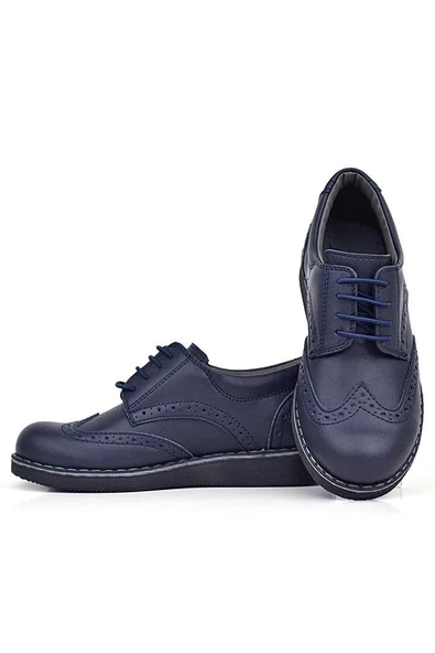 Rakerplus Lacivert Mat Bağcıklı Erkek Çocuk Klasik Ayakkabı - Resim 7