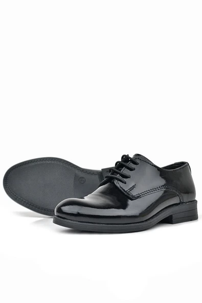 Rakerplus Siyah Rugan Bağcıklı Oxford Çocuk Okul Ayakkabısı - 6