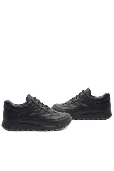 Rakerplus Hakiki Deri Siyah Bağcıklı Erkek Çocuk Spor Okul Ayakkabı - 7