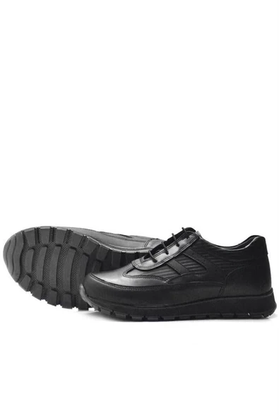 Rakerplus Hakiki Deri Siyah Bağcıklı Erkek Genç Spor Okul Ayakkabı - 5