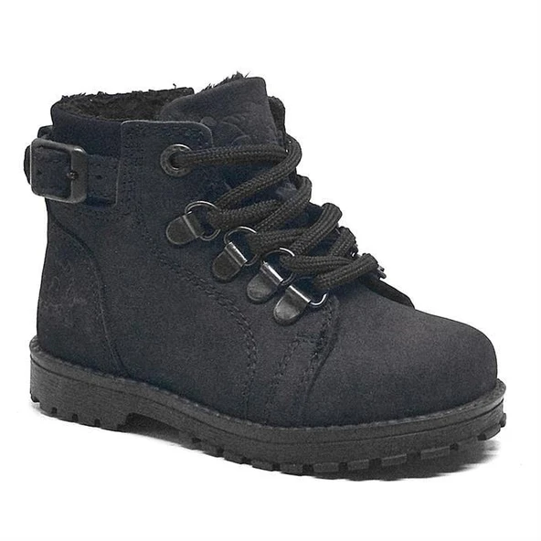 Rakerplus Griffon Hakiki Deri Siyah Fermuarlı Çocuk Bot - Resim 9