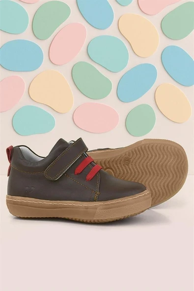 Anatomik Hakiki Deri Kahverengi Yumuşak Lastikli Cırtlı Çocuk Ayakkabı - Resim 8