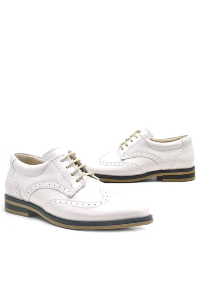 Rakerplus Bej Rugan Bağcıklı Klasik Erkek Çocuk Ayakkabı - Resim 8