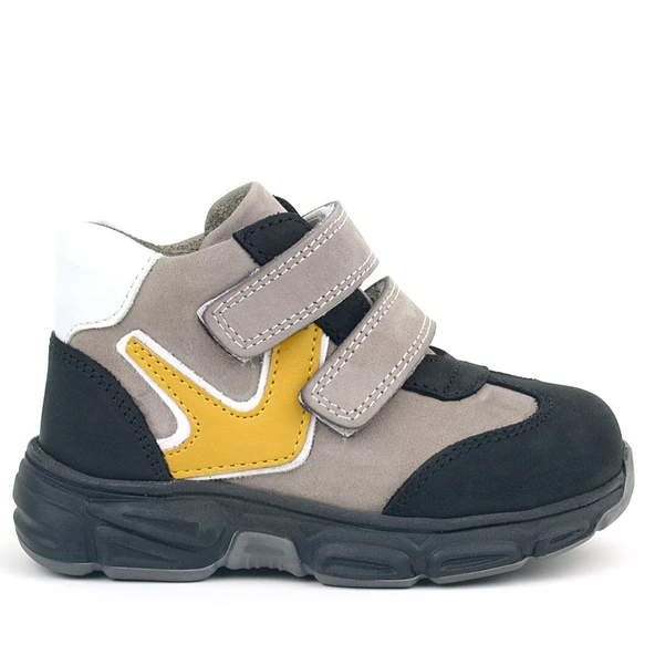 Rakerplus Hakiki Deri Gri Siyah Bebek Spor Bot Ayakkabı - Resim 2