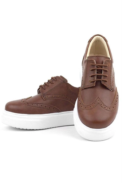 Rakerplus Taba Beyaz Taban Oxford Çocuk Klasik Ayakkabı - Resim 7