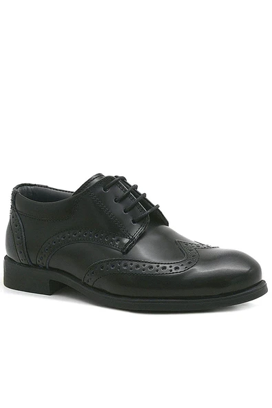 Rakerplus Titan Hakiki Deri Siyah Rugan Klasik Erkek Çocuk Ayakkabı - Resim 2