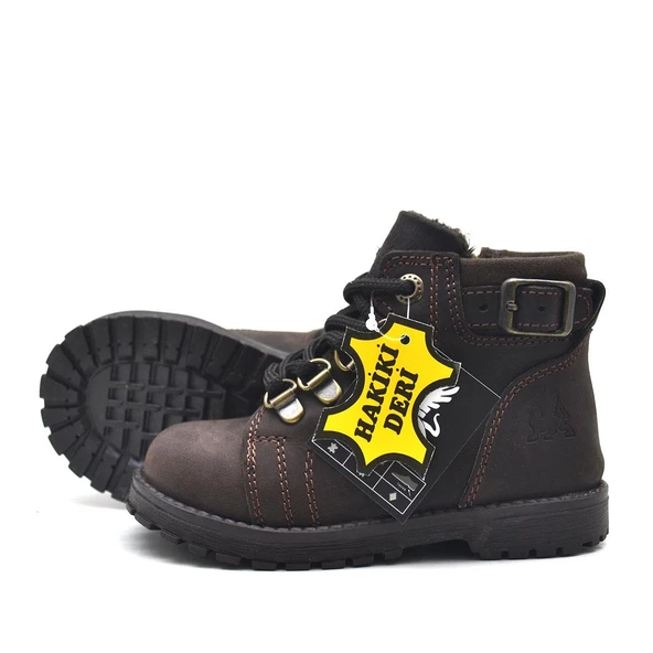 Rakerplus Griffon Hakiki Deri Fermuarlı Kışlık Çocuk Bot - Resim 5