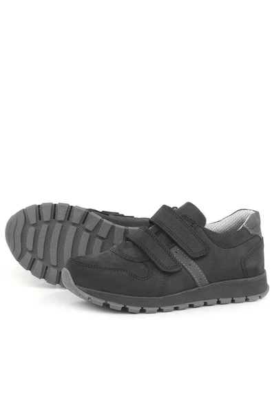 Rakerplus Hakiki Deri Cırtlı Siyah Çocuk Spor Okul Ayakkabı - 5