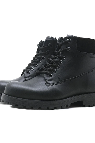 Rakerplus Neson Hakiki Deri Siyah Kışlık Bot Postal - Resim 7