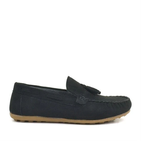 Rakerplus Siyah Süet Erkek Çocuk Makosen Ayakkabı - Resim 3