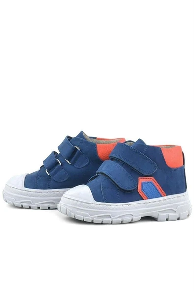Rakerplus Tails Hakiki Deri Lacivert Cırtlı Çocuk Spor Bot - Resim 6