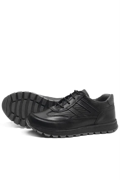 Rakerplus Hakiki Deri Siyah Bağcıklı Erkek Çocuk Spor Okul Ayakkabı - 4