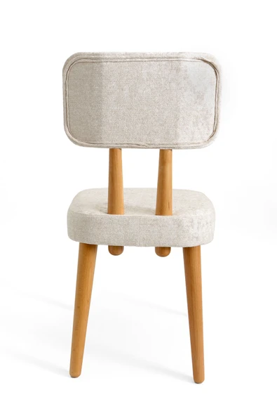 Tekli Ahşap Sandalye Kadife Arden - Resim 5