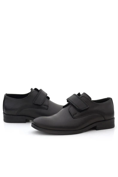 Rakerplus Hakiki Deri Siyah Cilt Cırtlı Oxford Çocuk Ayakkabı - Resim 8