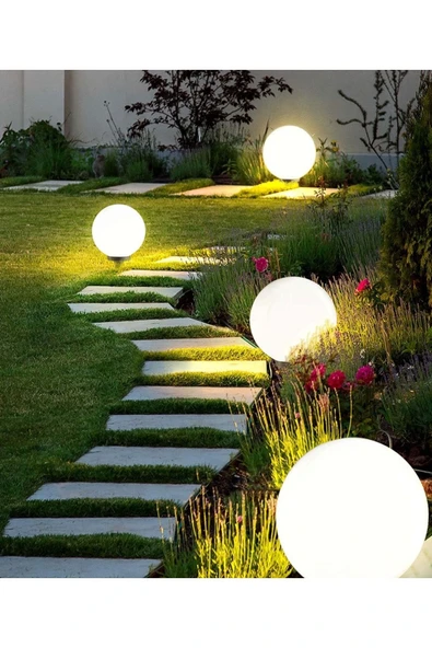 Şanlı SAPLAMALI (KAZIKLI) BAHÇE AYDINLATMA ARMATÜRÜ 40CM LIK GLOPLU 931 - 6