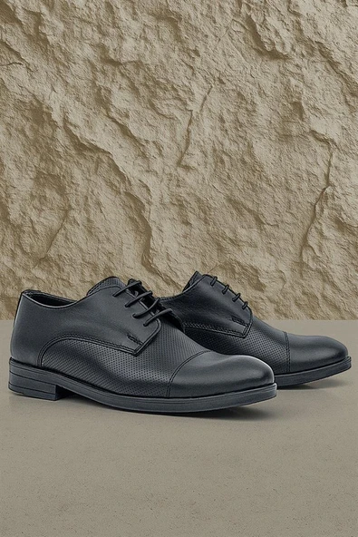 Rakerplus Siyah Mat Bağcıklı Oxford Çocuk Klasik Ayakkabı - Resim 9