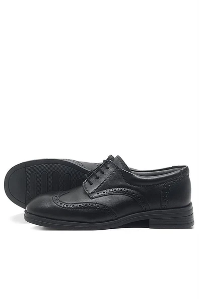 Rakerplus Siyah Bağcıklı Erkek Çocuk Klasik Okul Ayakkabısı - 12