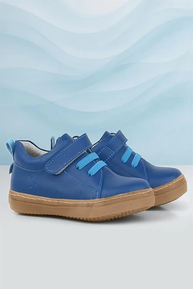 Anatomik Hakiki Deri Yumuşak Lacivert Lastikli Cırtlı Çocuk Ayakkabı ürün görseli