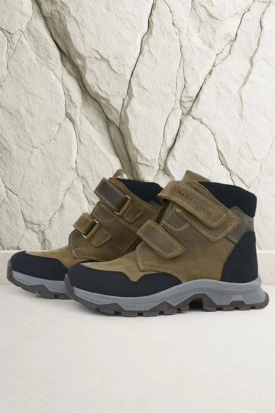 Rakerplus Trekking Hakiki Deri Kahve Cırtlı Erkek Çocuk Bot - Resim 8