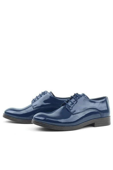 Rakerplus Lacivert Rugan Bağcıklı Oxford Çocuk Okul Ayakkabısı - 12