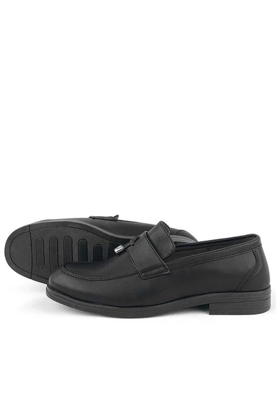 Rakerplus Loafer Siyah Mat Erkek Klasik Çocuk Ayakkabı - Resim 6