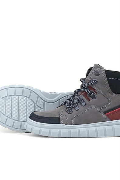 Rakerplus Hakiki Deri Gri Fermuarlı Erkek Çocuk Bot - Resim 7