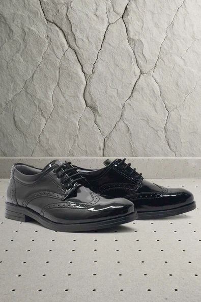 Rakerplus Titan Rugan Bağcıklı Klasik Erkek Çocuk Okul Ayakkabı - 8