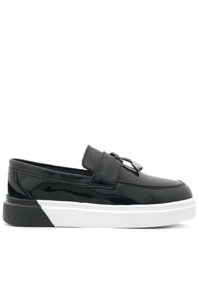 Rakerplus Siyah Rugan Tokalı Çocuk Klasik Ayakkabı - Resim 3