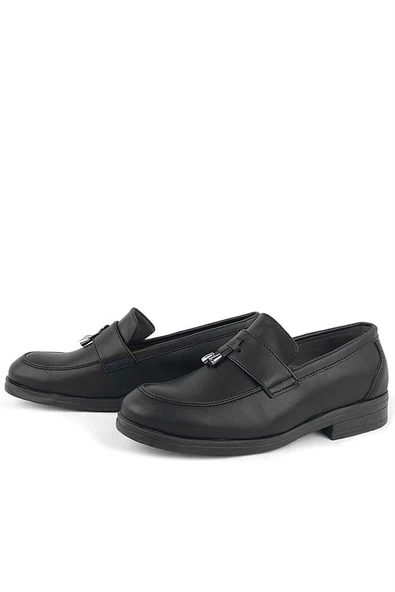 Rakerplus Loafer Siyah Mat Erkek Klasik Çocuk Ayakkabı - Resim 5