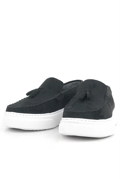 Rakerplus Siyah Süet Erkek Çocuk Klasik Makosen Ayakkabı - Resim 12