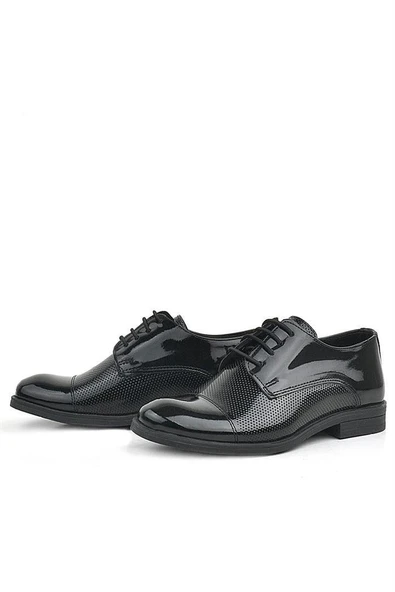 Rakerplus Siyah Rugan Bağcıklı Oxford Çocuk Klasik Ayakkabı - Resim 12