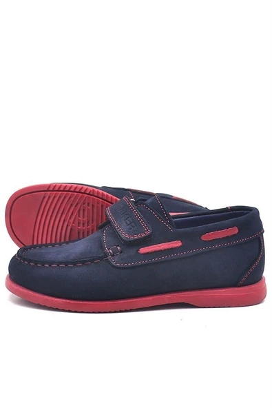 Rakerplus Simurg Hakiki Deri Lacivert Cırtlı Spor Erkek Çocuk Ayakkabı - Resim 10