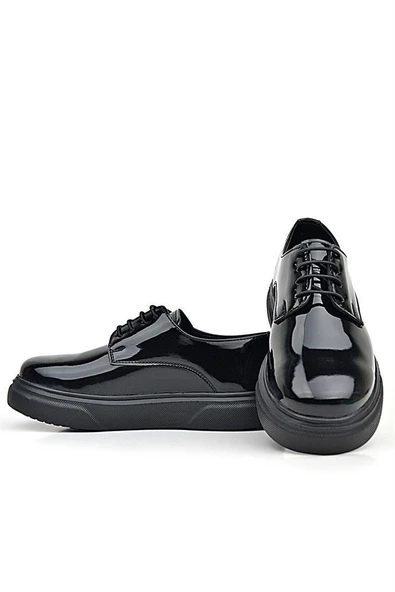 Rakerplus Derby Siyah Rugan Siyah Taban Çocuk Klasik Ayakkabı - Resim 7
