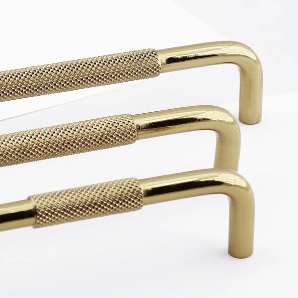 Tırtıklı Altın Gold Metal Kulp 320 mm 32 cm Mobilya Çekmece Dolap Dolabı Modern Kapak Kulpları - Resim 6
