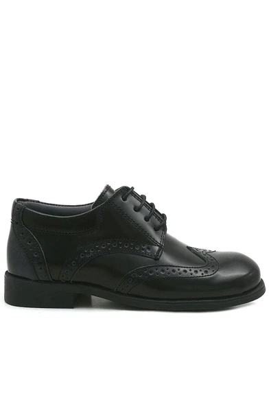 Rakerplus Titan Hakiki Deri Siyah Rugan Klasik Erkek Çocuk Ayakkabı - Resim 10