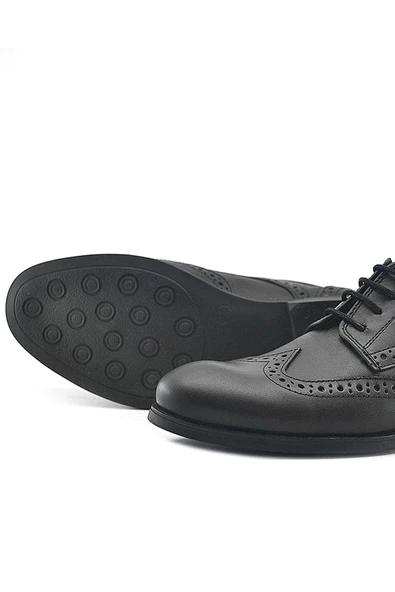 Rakerplus Titan Hakiki Deri Siyah Klasik Erkek Çocuk Ayakkabısı - Resim 7