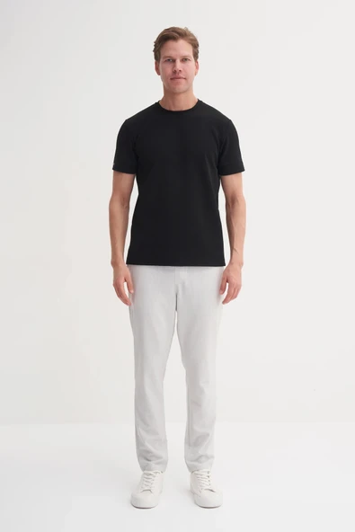 Cazador 4202 Bisiklet YaKa T-SHIRT Siyah - Resim 2