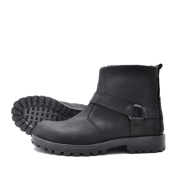 Rakerplus Chiron Hakiki Deri Siyah Fermuarlı Bot - Resim 5